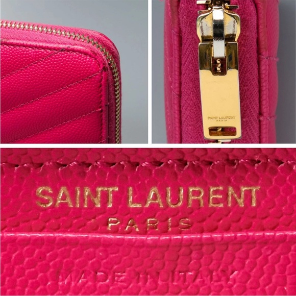 Saint Laurent Fuchsia Quilted Wallet - Picture 9 of 12